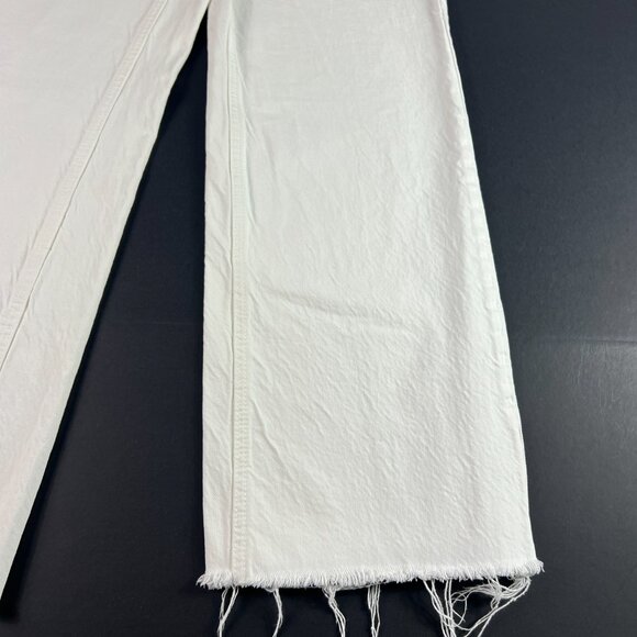 Zara Jeans Women's 27x29* High Rise Wide Leg White Raw Hem Denim Tag 4 - Picture 7 of 16